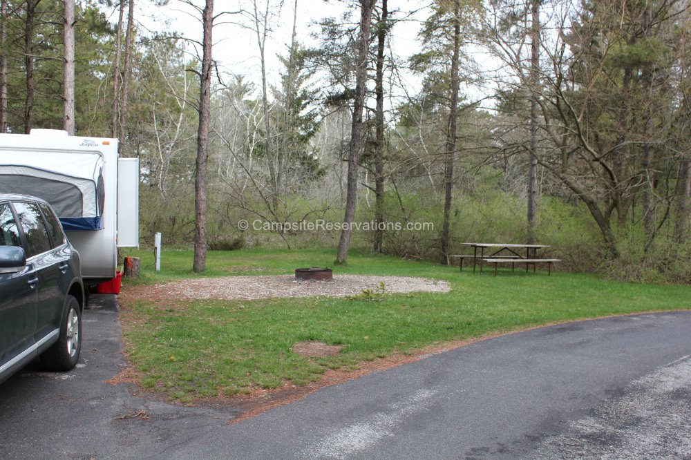 Campsite 008E in KohlerAndrae State Park Campground at KohlerAndrae State Park, Wisconsin